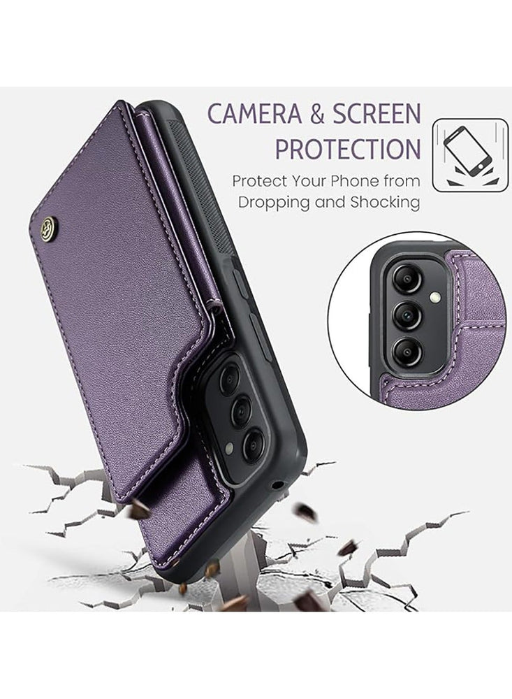 Samsung Galaxy A54 5G Wallet Case [RFID Blocking] PU Leather Case with Magnetic Flip Card Holder Kickstand Slim Shockproof Durable  Samsung Galaxy A54 cover - Purple