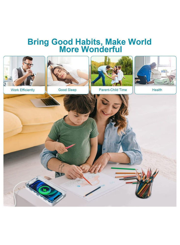 Portable Phone Lock Box, Cell Phone Jail with Two Keys, Help Kids/Students Focus Back, Prevent Phone Addiction, Prevent Excessive Games, Phone Lock Box for Android Samsung/Google/iPhone Serials