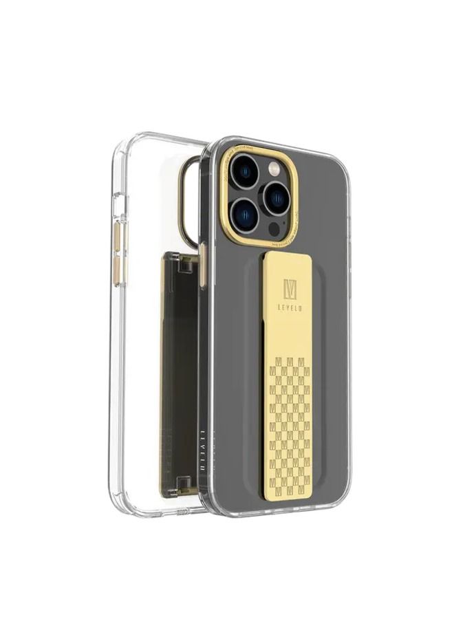 Levelo Graphia iPhone 14 Pro Max IMD Clear Case - Champagne Gold