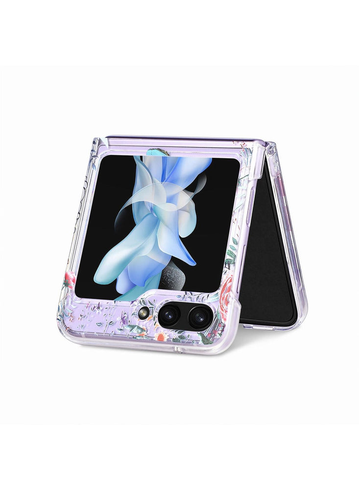 Case for  Samsung Galaxy Z Flip 5 Case with Butterfly, Fashion Women Girls Clear Hard PC Scratch-Resistant Protective Case