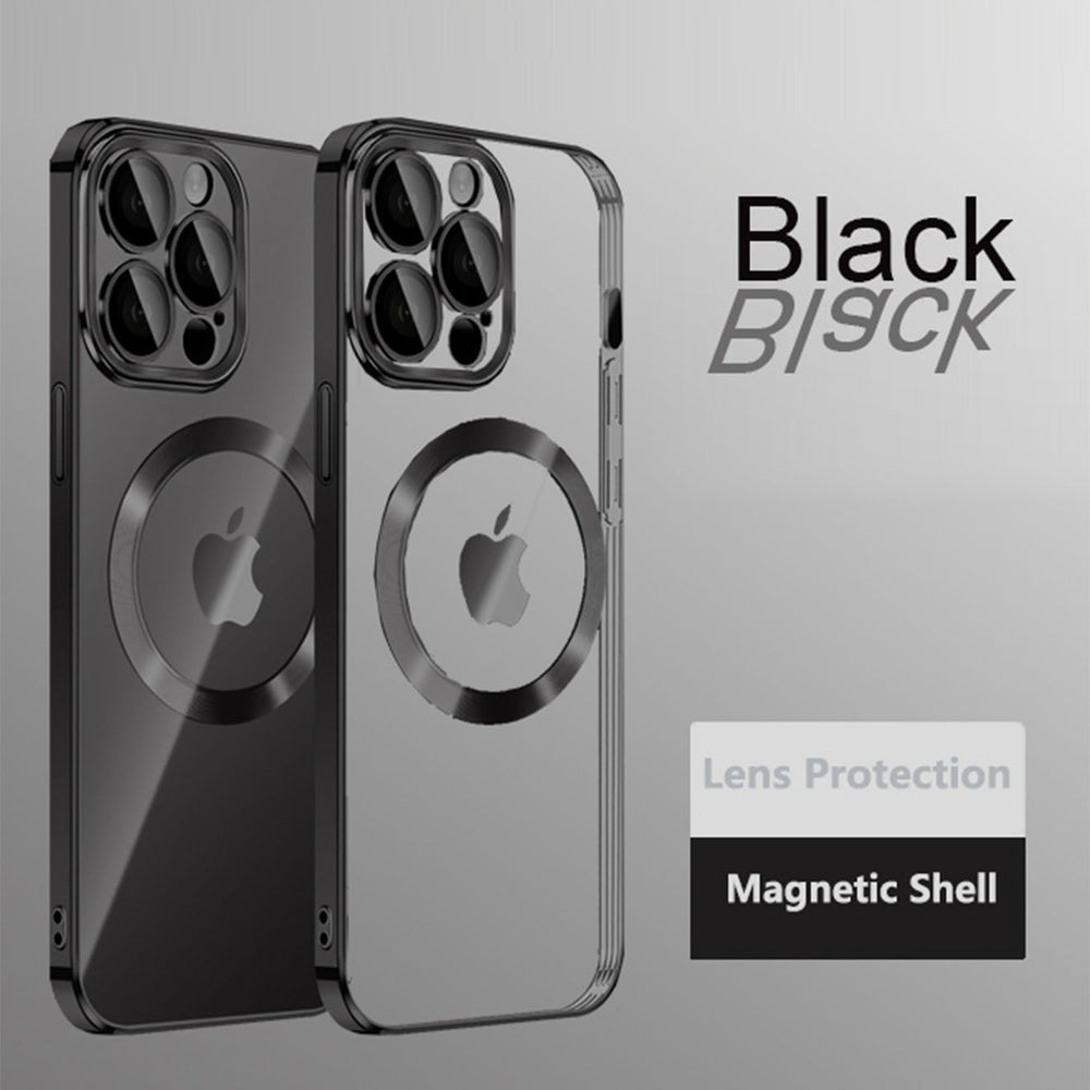 iPhone 14 Pro Case Slim Thin Magnetic Case Yellowing Resistant Anti-Drop Shock Absorption Anti-Scratch and Hard Back Crystal Case Cell Phone Cover for iPhone 14 Pro Protector Black