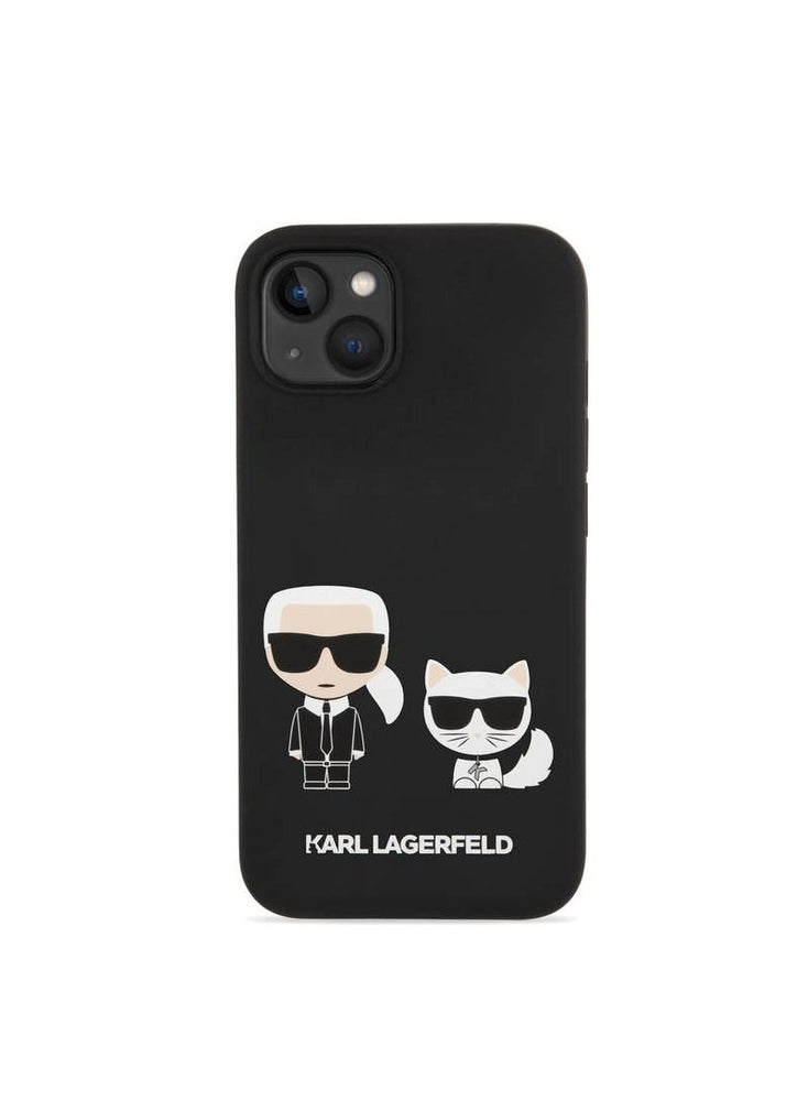 Liquid Silicone Karl & Choupette Case, Lightweight, Slim Format, Damage Resistant Compatible With iPhone 14 Plus ( 6.7