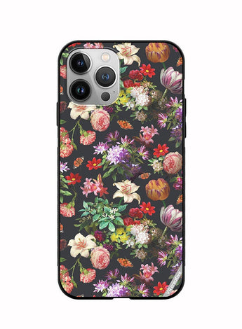 Protective Case Cover For Apple iPhone 12 Pro Vintge Flower Design Multicolour