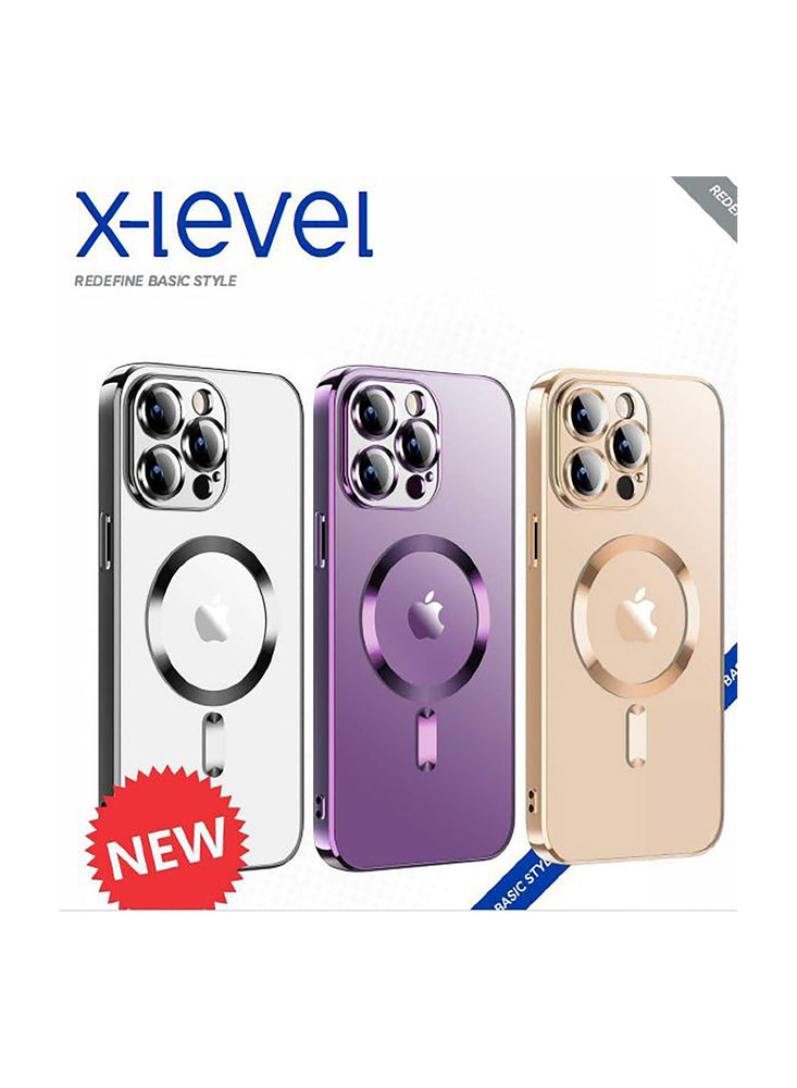 X-level for iPhone 15 Pro Max Case DAZZLING COLOR Magsafe Series - Gold Color