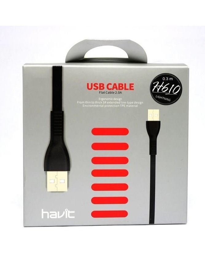 HAVIT LIGHTNING USB CABLE Compitible with APPLE 0.3M - BLACK