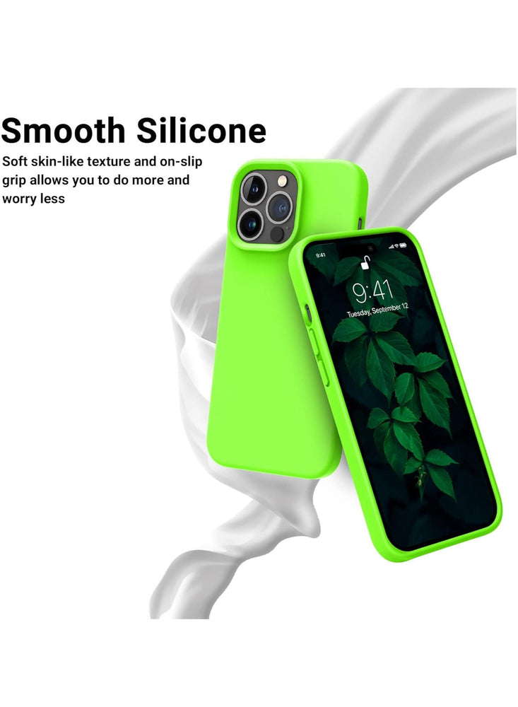 Oncover Designed for iPhone 14 Pro Max Case, Silicone Shockproof Slim Thin Phone Case for iPhone 14 Pro Max 6.7 inch (Neon Green)