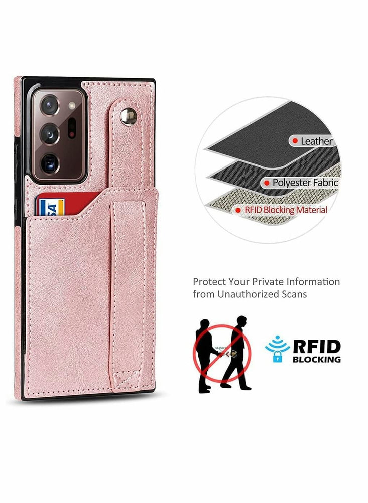 Case for Samsung Note 20 Ultra Wallet with Adjustable Wrist Strap Kickstand PU Leather Credit Card Holder Hybrid Protective Cover Galaxy 5G 6.9