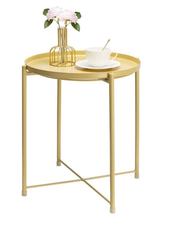 Removable and Foldable Round Side Table Yellow