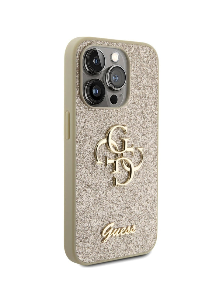 Guess Fixed Glitter Case For iPhone 15 Pro Max (Gold)