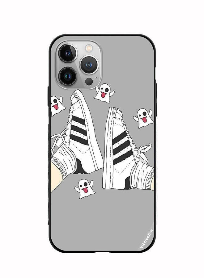 Protective Case Cover For Apple iPhone 12 Pro Black & White Shoe Design Multicolour