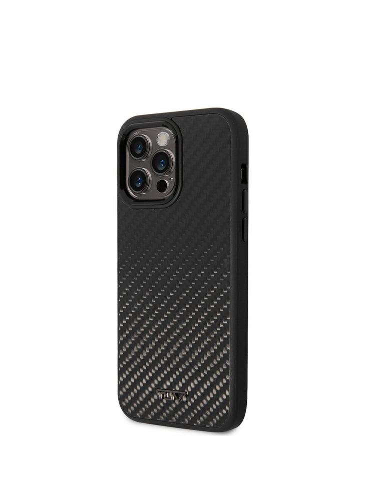 Tumi Genuine Aluminum Carbon Fiber Hard Case, Protection Against Scratch & Damage, Easy Snap-On, Lifted Camera Ring, Accurate Cutouts, Premium Quality, For iPhone 14 Pro Max - Black