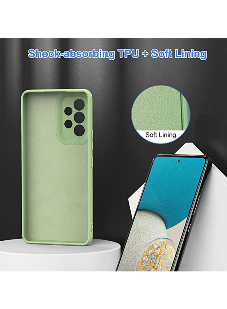 Samsung Galaxy A53 Silicone Case 5G Liquid Gel Rubber Case with Soft Microfiber Lining Cushion Slim Hard Shell Shockproof Protective Smooth Touch Back Cover，Green