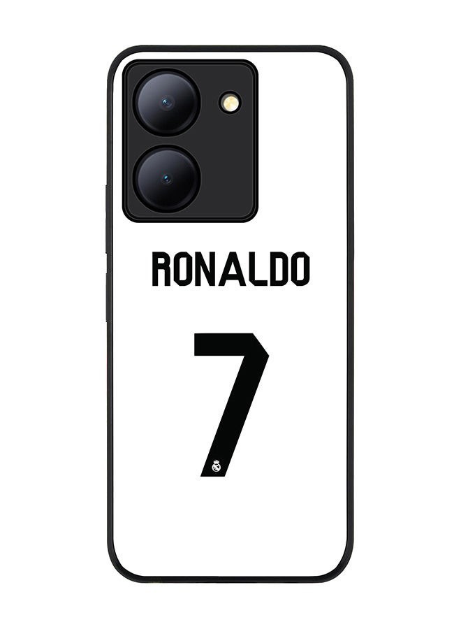 Rugged Black Edge case for Vivo Y36 / Vivo Y36 5G, Slim fit Soft Case Flexible Rubber Edges Anti Drop TPU Gel Thin Cover - Ronaldo Real Jersey