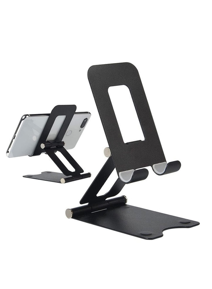 TyCom Cell Phone Stand, Adjustable Phone Stand for Desk, Foldable Tablet Stand Holder for iPhone 12 Pro Max / 12 Mini / 11 SE X XS Samsung Galaxy S20+ S20 S10+ S10 iPad Pro/Air/Mini (Matel Double)