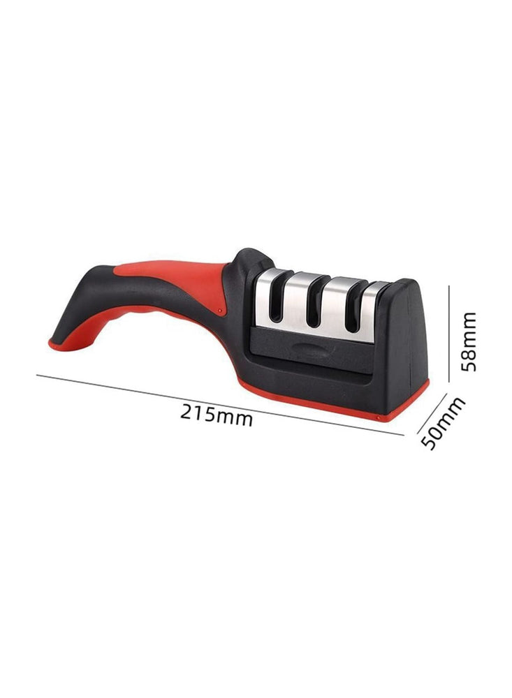 3 in 1 Knife Sharpener with 3 Stages, Handheld Knife Sharpener Helps Repair, Restore, Polish Blades, Including Straight, Serrated Blades and Scissors