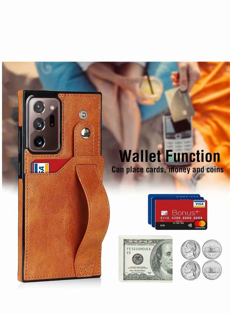 Case for Samsung Note 20 Ultra Wallet with Adjustable Wrist Strap Kickstand PU Leather Credit Card Holder Hybrid Protective Cover Galaxy 5G 6.9