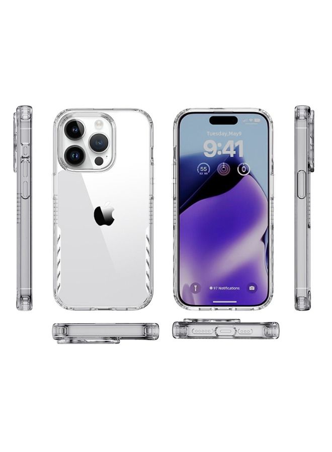 iPhone 15 Pro Case, High Transparent PC Hard Backplane + TPU Soft Frame Protective Case, Anti-Drop Airbag Anti-Yellowing Case Cover Fit for Apple iphone 15 Pro (Clear)