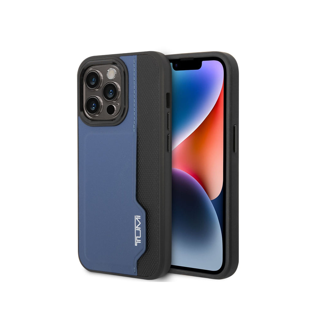 Tumi HC Leather Case With Vertical Card Slot, Protection Against Scratch & Damage, Easy Snap-On, Lifted Camera Ring, Accurate Cutouts, Premium Quality For iPhone 14 Pro Max - Blue