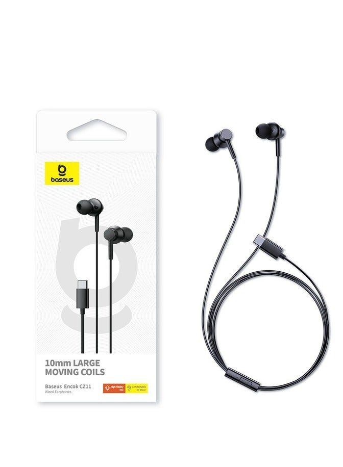 Type C Earphones, In-Ear Headphones With Microphone USB C Wired Earphones Support iPhone 15/15 Plus/15 Pro/15 Pro Max/iPad Pro/Samsung S23/S23 Ultra, S22/S22 Ultra, Oneplus, Redmi Note 12 Pro Black