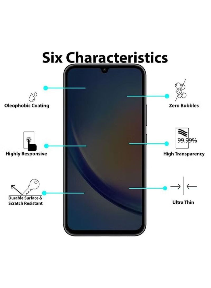 2 Pcs Privacy Screen protector compatible with Samsung Galaxy A34 Screen Cover Tempered Glass with HD Full Protection Easy Installation Scratch Resistant 9H Hardness for Samsung Galaxy A34 Mobile Phon