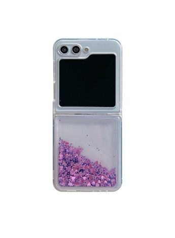 Samsung Galaxy Z Flip 5 Case,Glitter Case for Z Flip 5 Liquid Bling Sparkle Luxury Flowing Floating Quicksand Soft TPU Clear Case for Samsung Galaxy Z Flip 5 Girls Women