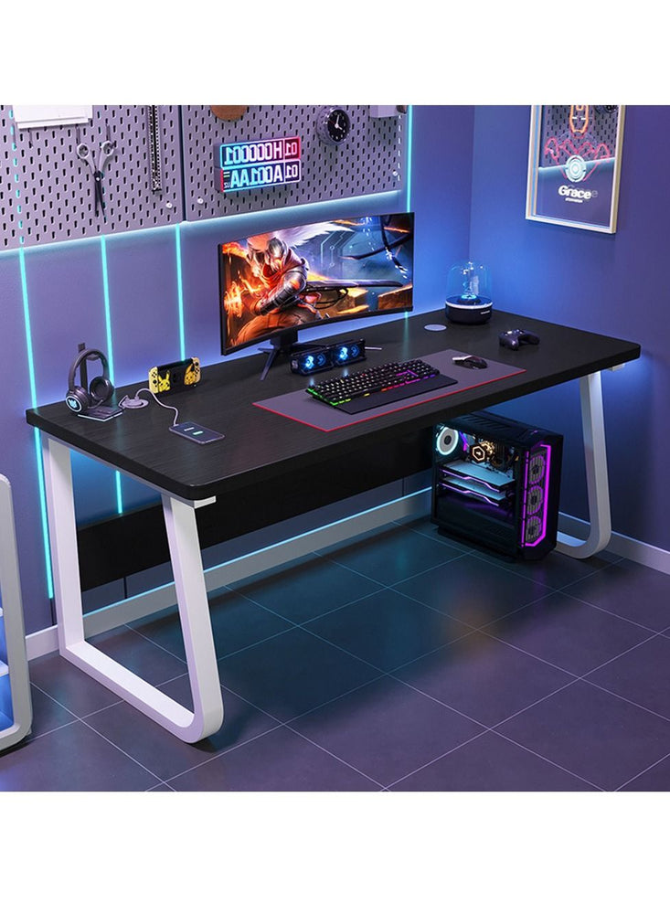 U-shaped Gaming Desk with  USB Ports,Morden Desk For Small Space ,Black(80*75*60)