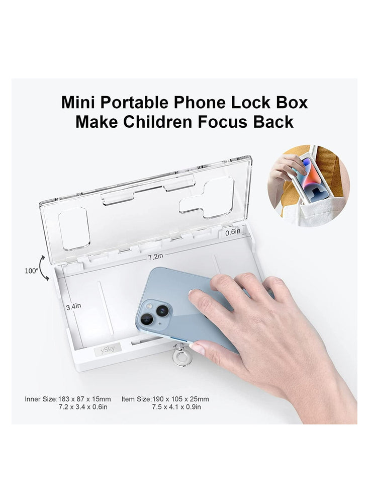 Portable Phone Lock Box, Cell Phone Jail with Two Keys, Help Kids/Students Focus Back, Prevent Phone Addiction, Prevent Excessive Games, Phone Lock Box for Android Samsung/Google/iPhone Serials