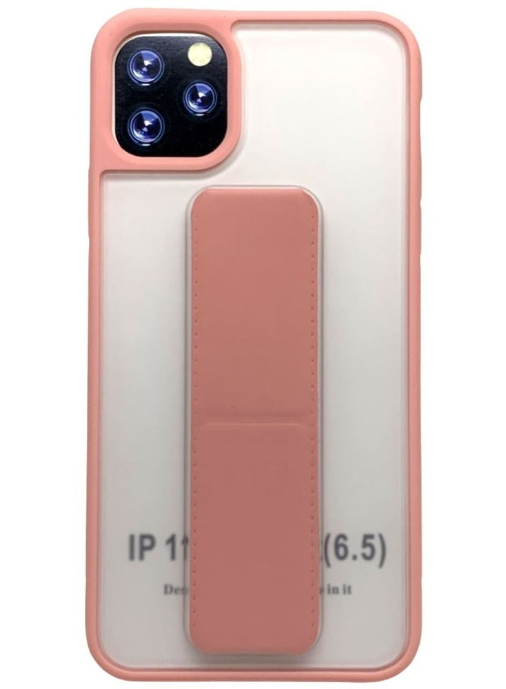 Protective Case Cover With Magnet Holder Hand Grip For iPhone 11 Pro White/Pink