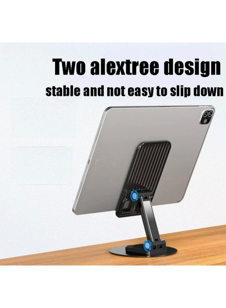 Metal 360° Rotating Desk Mobile Phone Holder Stand for iPhone Cellphone Smartphone Mobile Phones Ipad Telephone Reader Black