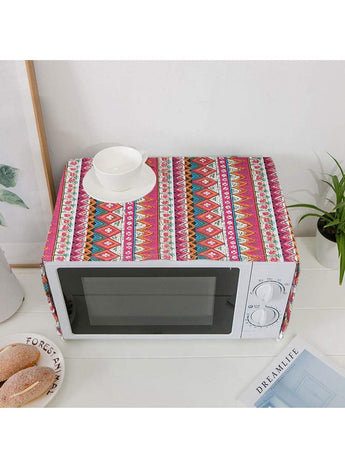 Household Kitchen Cotton Linen Microwave Oven Dust Cover with Storage Bag Home Decoration Accessories