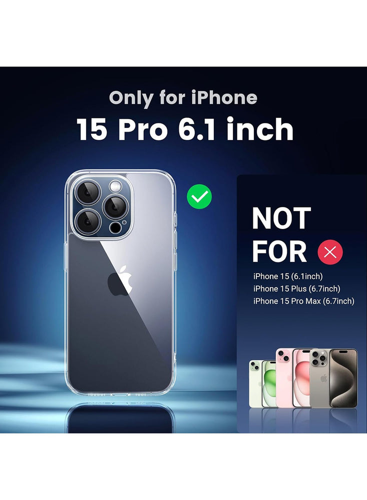 iPhone 15 Pro Case Clear 6.1 inch【Anti-Yellowing】【 Mil-Grade Anti-Drop】iPhone 15 Pro Cover Transparent, Slim Crystal iPhone 15  Pro Case, Full Coverage Lens Protection, Shockproof Anti-Scratch Clear