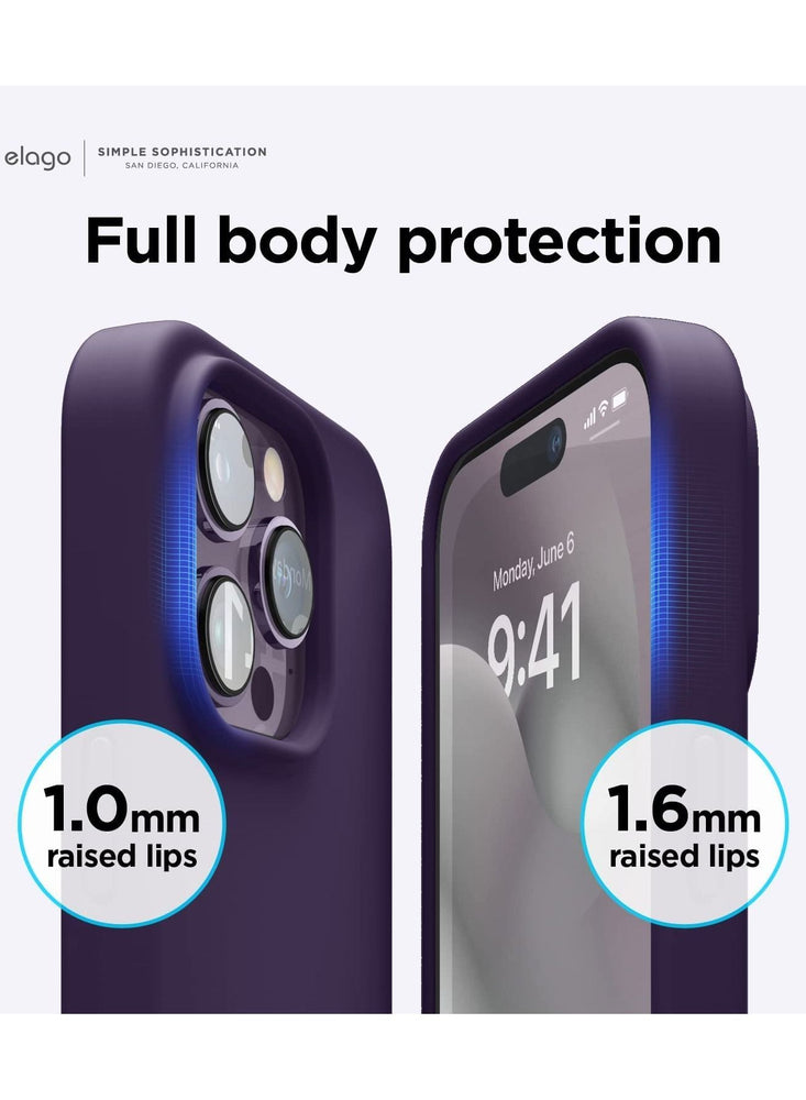 Compatible with iPhone 14 Pro Case, Liquid Silicone Case, Full Body Protective Cover, Shockproof, Slim Phone Case, Anti-Scratch Soft Microfiber Lining, 6.1 inch (Deep Purple)