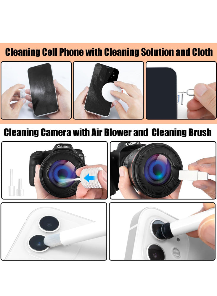 Laptop Cell Phone Screen Cleaning Kit, Computer Keyboard Brush Cleaning Spray, 20 in 1 Electronic Device Cleaning Tool for Camera Computer Monitor Earbuds TV Tablet Car Screen