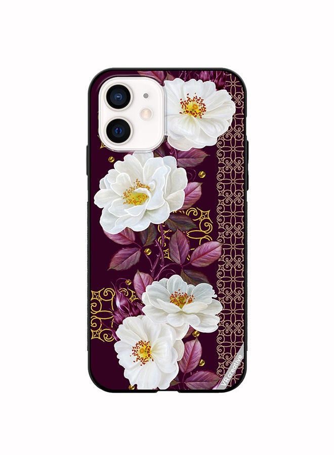 Protective Case Cover For Apple iPhone 12 mini Vertical Floral Border Pattern Design Multicolour