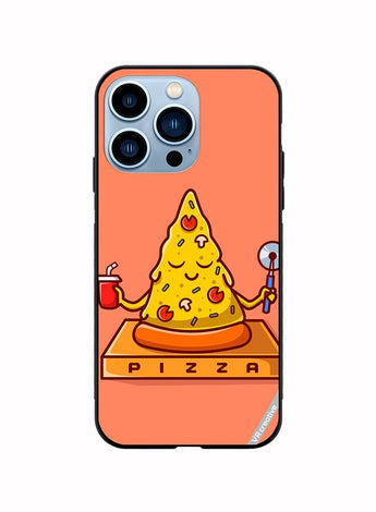 Protective Case Cover For Apple iPhone 13 Pro Max Cute Pizza Yoga Design Multicolour