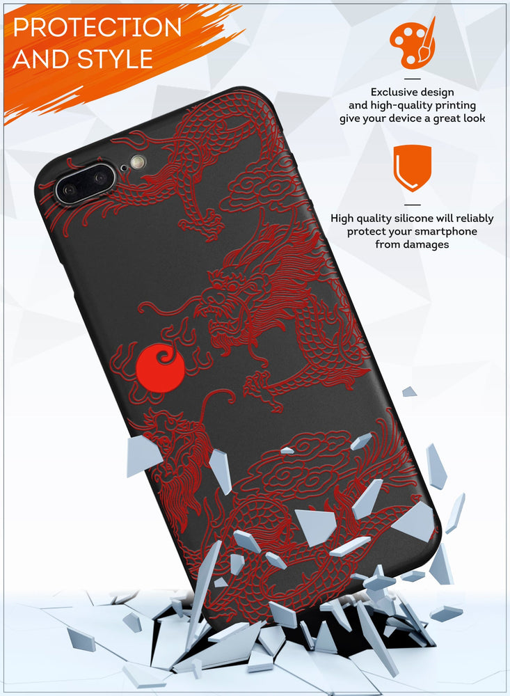 for iPhone 7 Plus/8 Plus Case, Shockproof Protective Phone Case Cover for iPhone 7 Plus/8 Plus, with Japan dragon Pattern