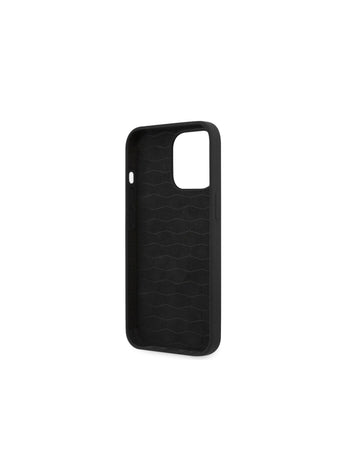 BMW Liquid Silicone Hard Metal Logo For iPhone 13 Pro Max (6.7") - Black