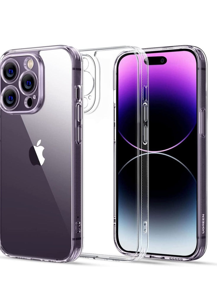 iPhone 14 Pro Max 6.7 Inch Ultra Slim Case, Soft TPU Material with 4 Corners Bumper, Shockproof Protection Anti-Scratch Anti-Drop Clear TPU Clear Case with Tempered Glass screen protector