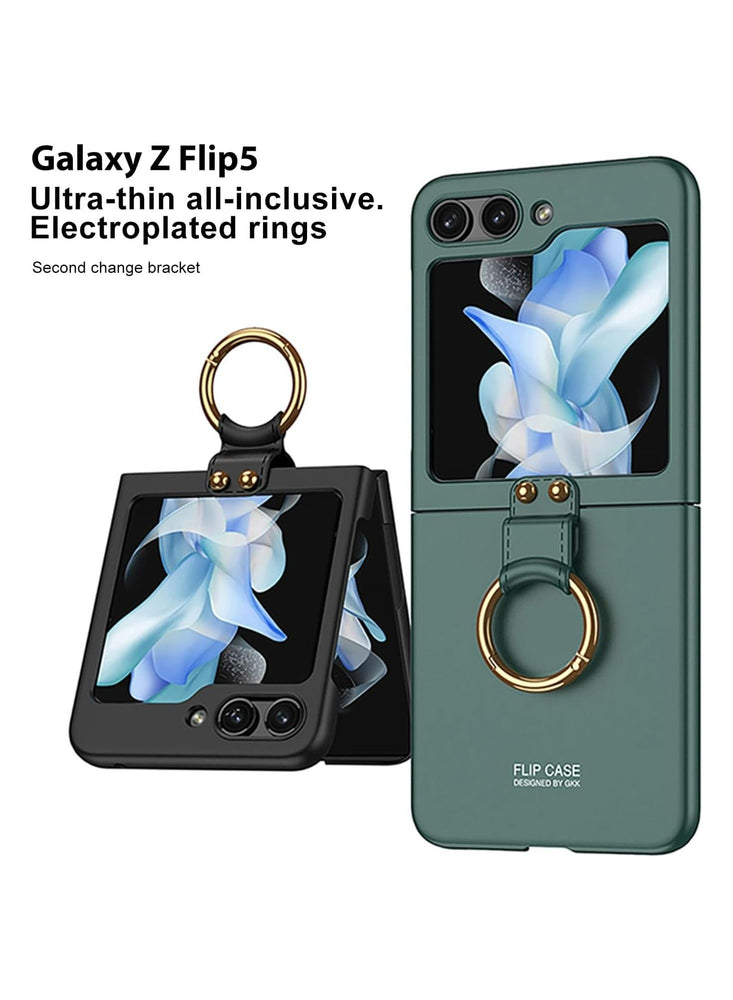 Case/Cover for Samsung Galaxy Z Flip 5 Matte Polycarbonate with Stand Ring - Silver Colour