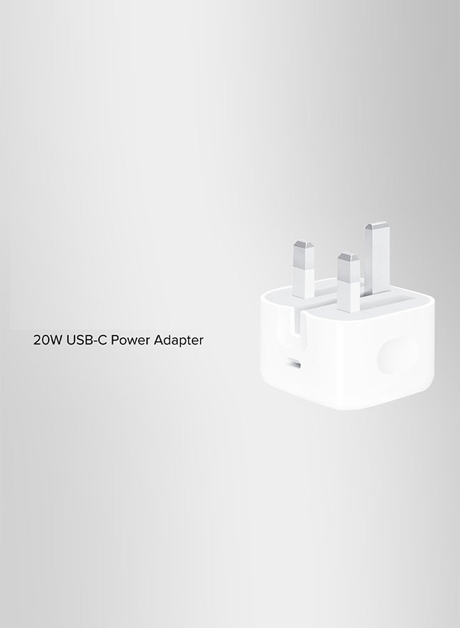 iPhone 15 Fast Charger USB C Plug Adaptor UK Wall Plug With 1M Cable 20W USB C Fast Charger White