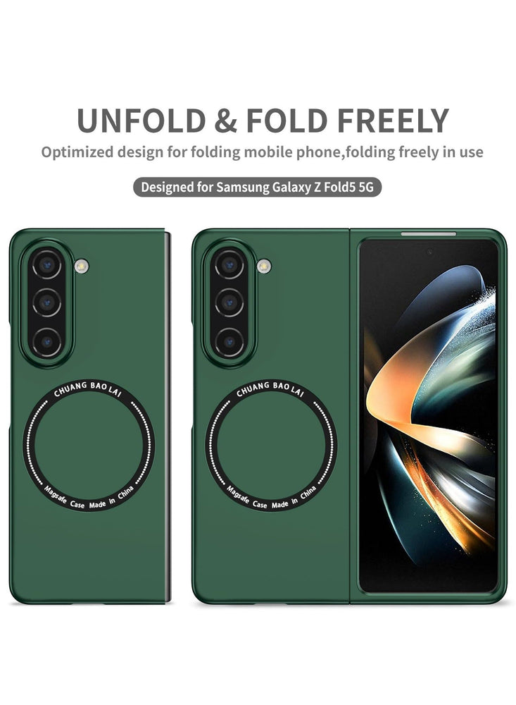 Ultra Protective Case for Samsung Galaxy Z Fold 5 Case - Compatible with MagSafe Wireless Charger, Rugged Shockproof Cover for Galaxy Z Fold5 5G (Green)