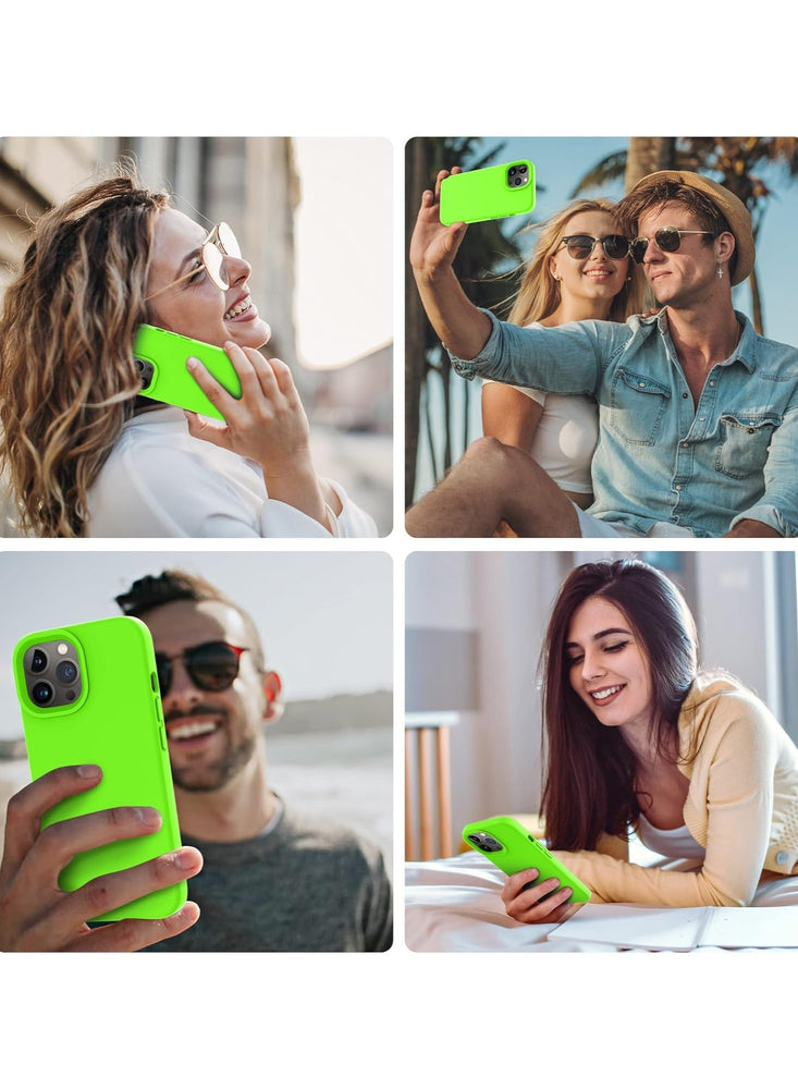 Oncover Designed for iPhone 14 Pro Max Case, Silicone Shockproof Slim Thin Phone Case for iPhone 14 Pro Max 6.7 inch (Neon Green)