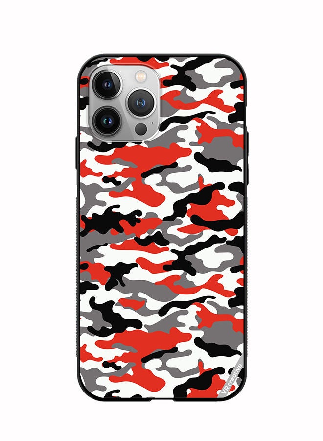 Protective Case Cover For Apple iPhone 12 Pro Pink Camouflage Military Pattern Design Multicolour