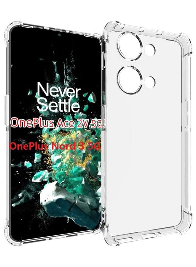 For Oneplus Nord 3 5G/Oneplus Ace 2V 5G Case Transparent TPU Four-Corner Drop-Resistant Mobile Phone Case Thickened