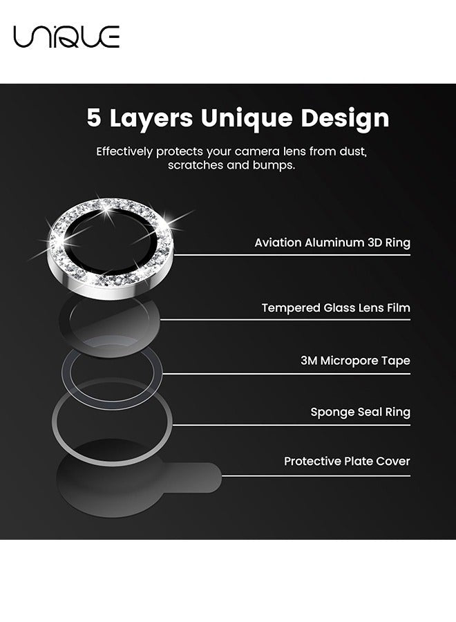 2 Pack - For iPhone 15 Pro/iPhone 15 Pro Max Camera Lens Protector, 9H Tempered Glass Camera Cover Screen Protector, Metal Individual Ring for iPhone 15 Pro Max 6.7 inch iPhone 15Pro 6.1 inch 2023