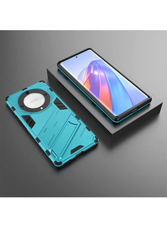 Honor X9a Case Cover with Hard PC + Soft TPU Invisible Kickstand Bracket Drop-Proof Protective Cell Phone Cover Blue