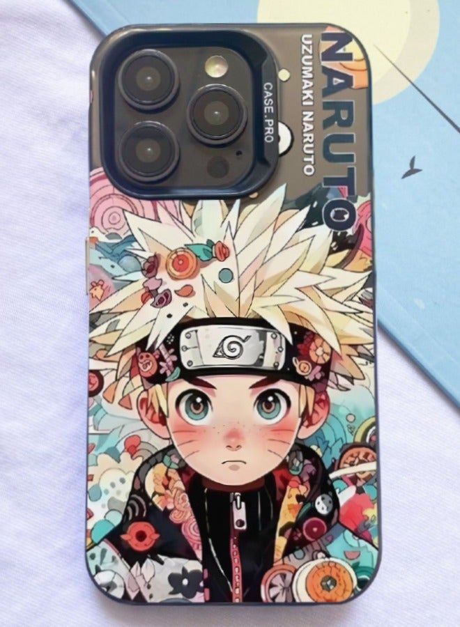 iPhone 15 Pro Max Case with Anime Naruto Pattern, UV Painting PC Hard Phone Case, Anti-Scratch Shockproof Anti-Yellowing Case Cover for Apple iPhone 15 Pro Max 6.7''