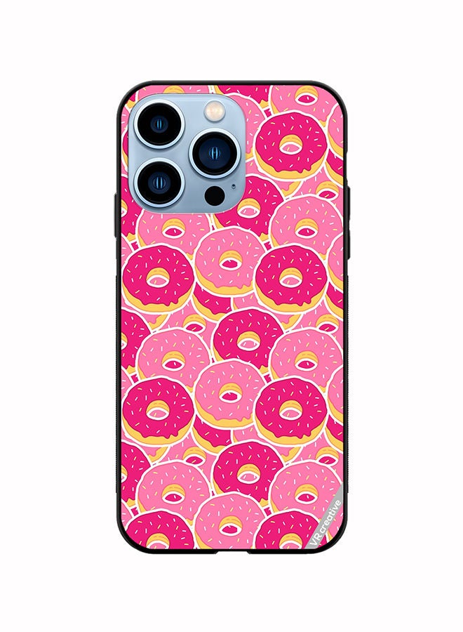 Protective Case Cover For Apple iPhone 14 Pro Pink Donuts Design Multicolour