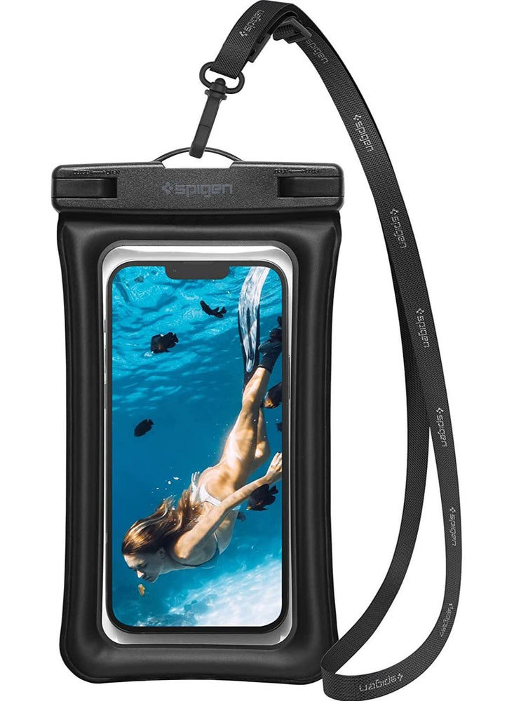 Aqua Shield Floating Universal Waterproof Phone Underwater Case Cover (1 Pack) IPX8 Pouch A610 Compatible With iPhone, Samsung Galaxy and Smartphone up to 6.9 inches - Black