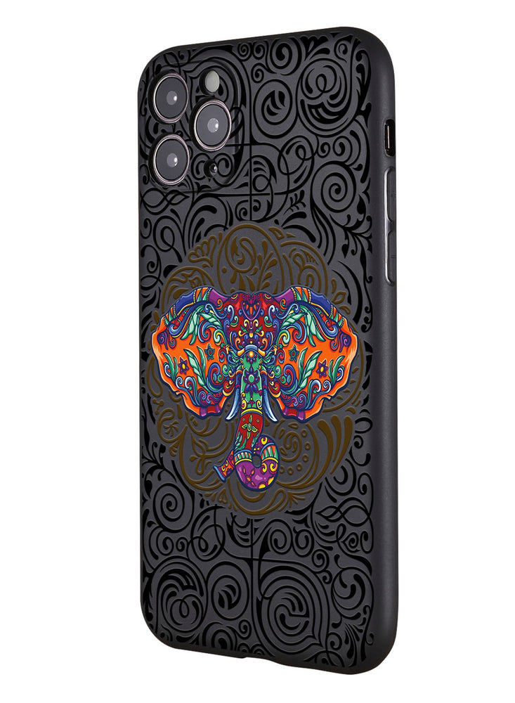 for iPhone 11 Pro Max Case, Shockproof Protective Phone Case Cover for iPhone 11 Pro Max, with The elephant Festival Pattern